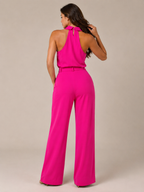 Noralie - Dames Jumpsuit Met Halterhals En Palazzo Broek