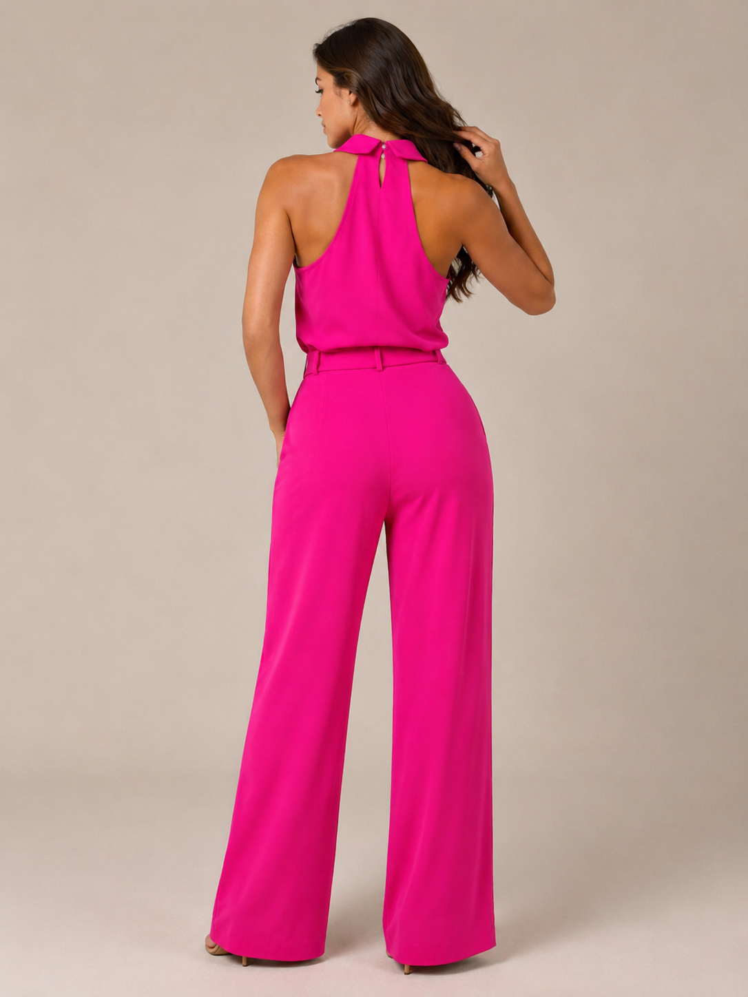 Noralie - Dames Jumpsuit Met Halterhals En Palazzo Broek