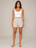 Penelope - Katoenen Slim Fit Dames Tanktop Met Twistdetail