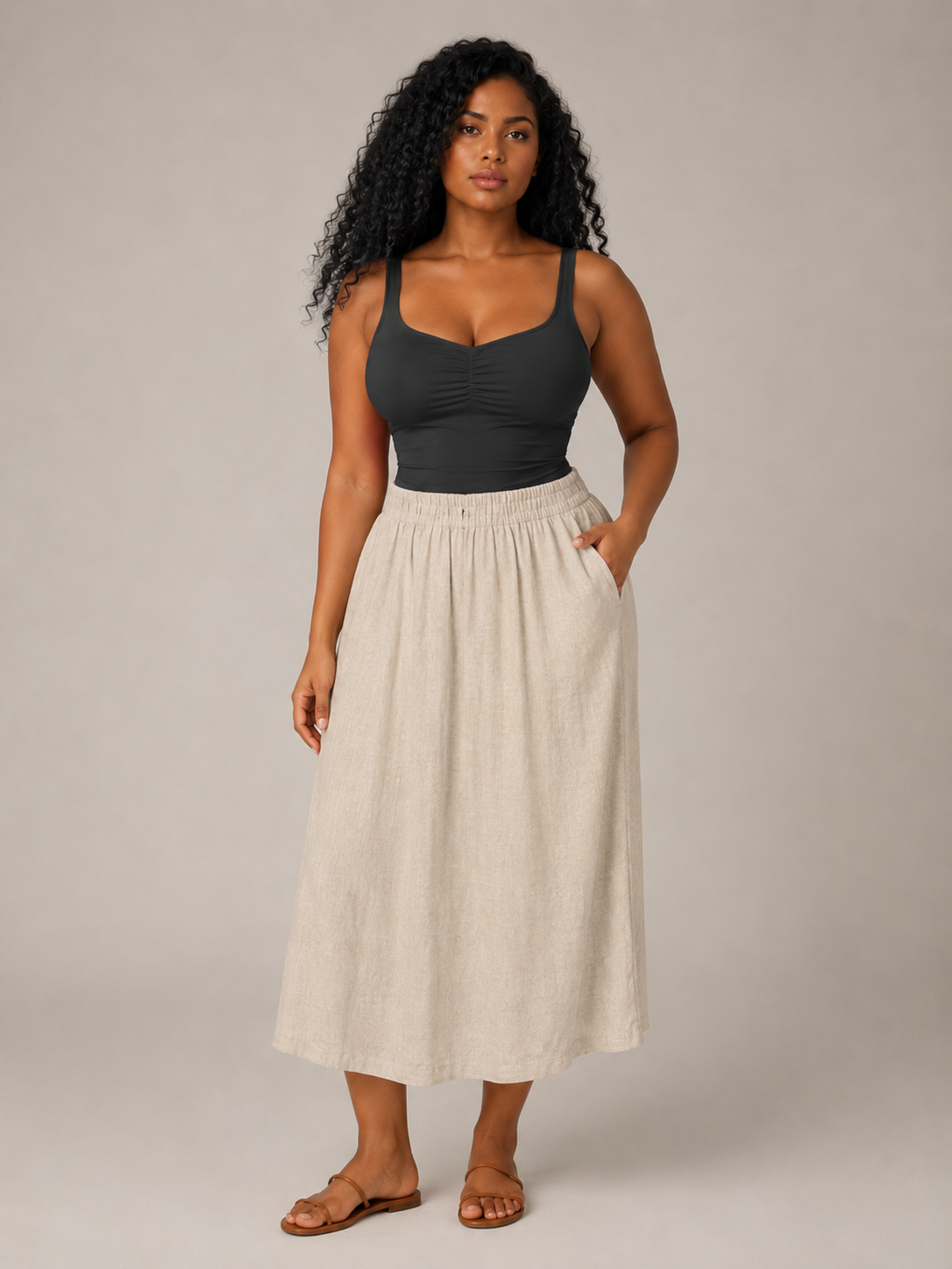 Penelope - Katoenen Slim Fit Dames Tanktop Met Twistdetail