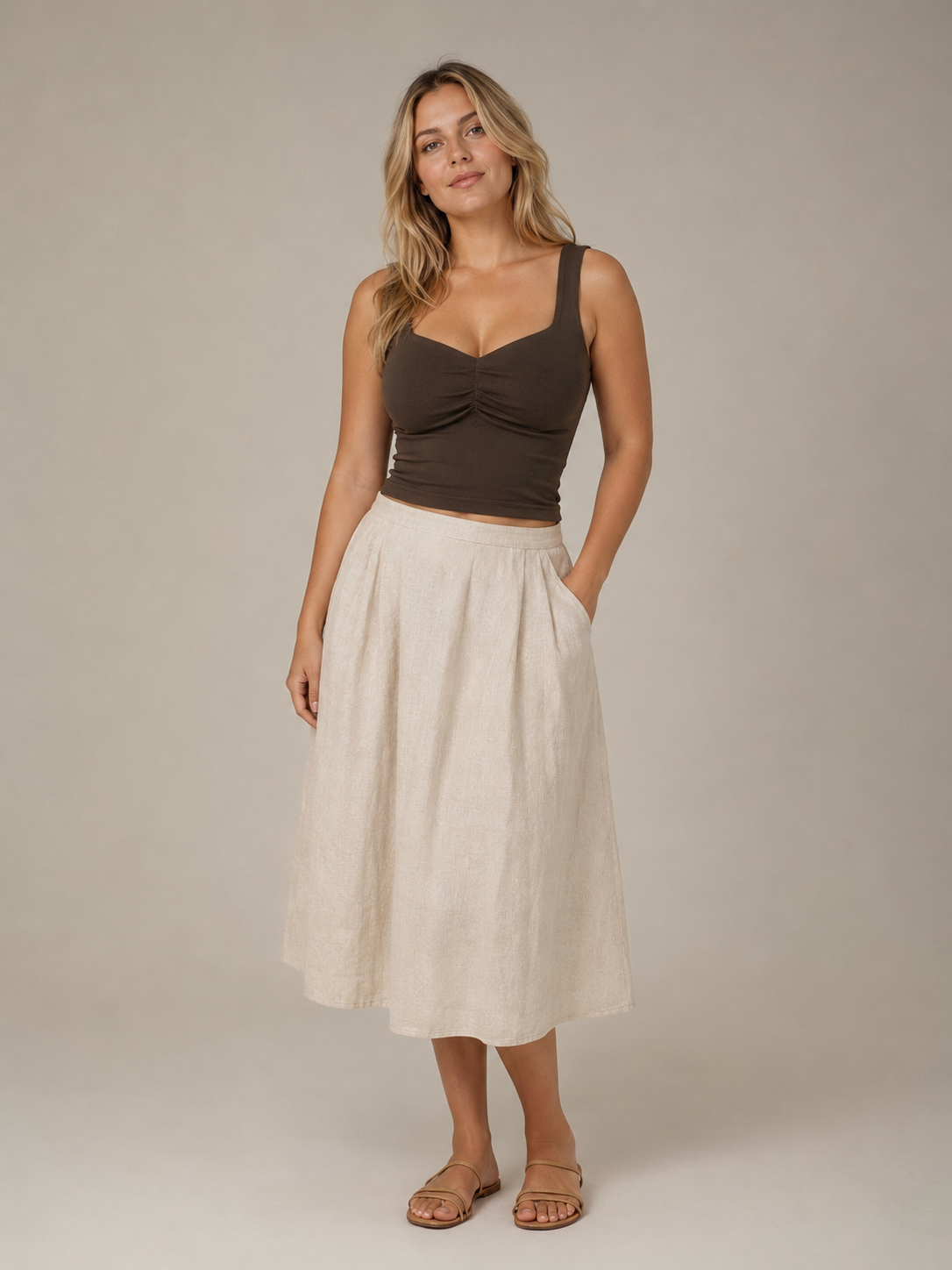 Penelope - Katoenen Slim Fit Dames Tanktop Met Twistdetail