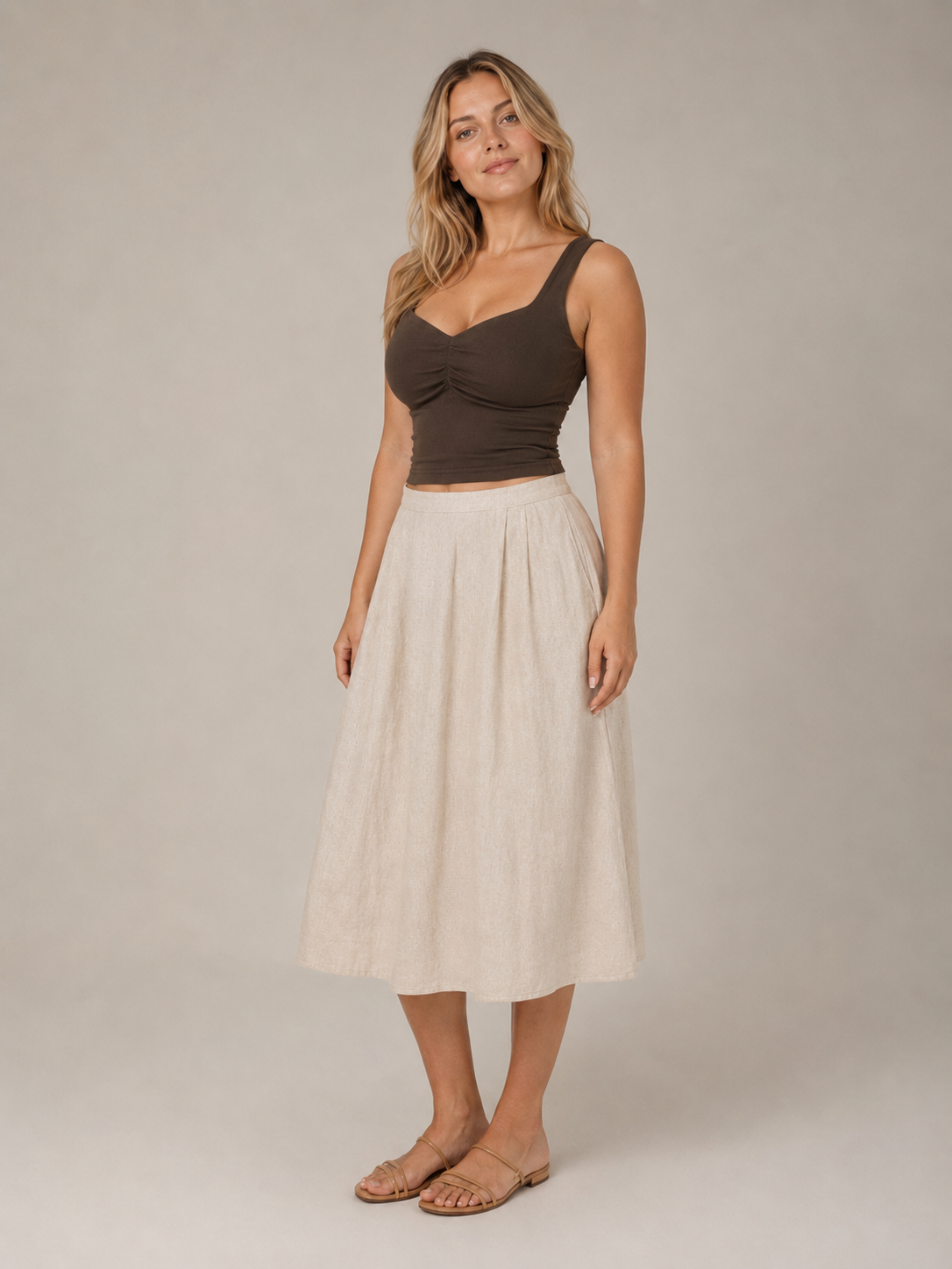 Penelope - Katoenen Slim Fit Dames Tanktop Met Twistdetail