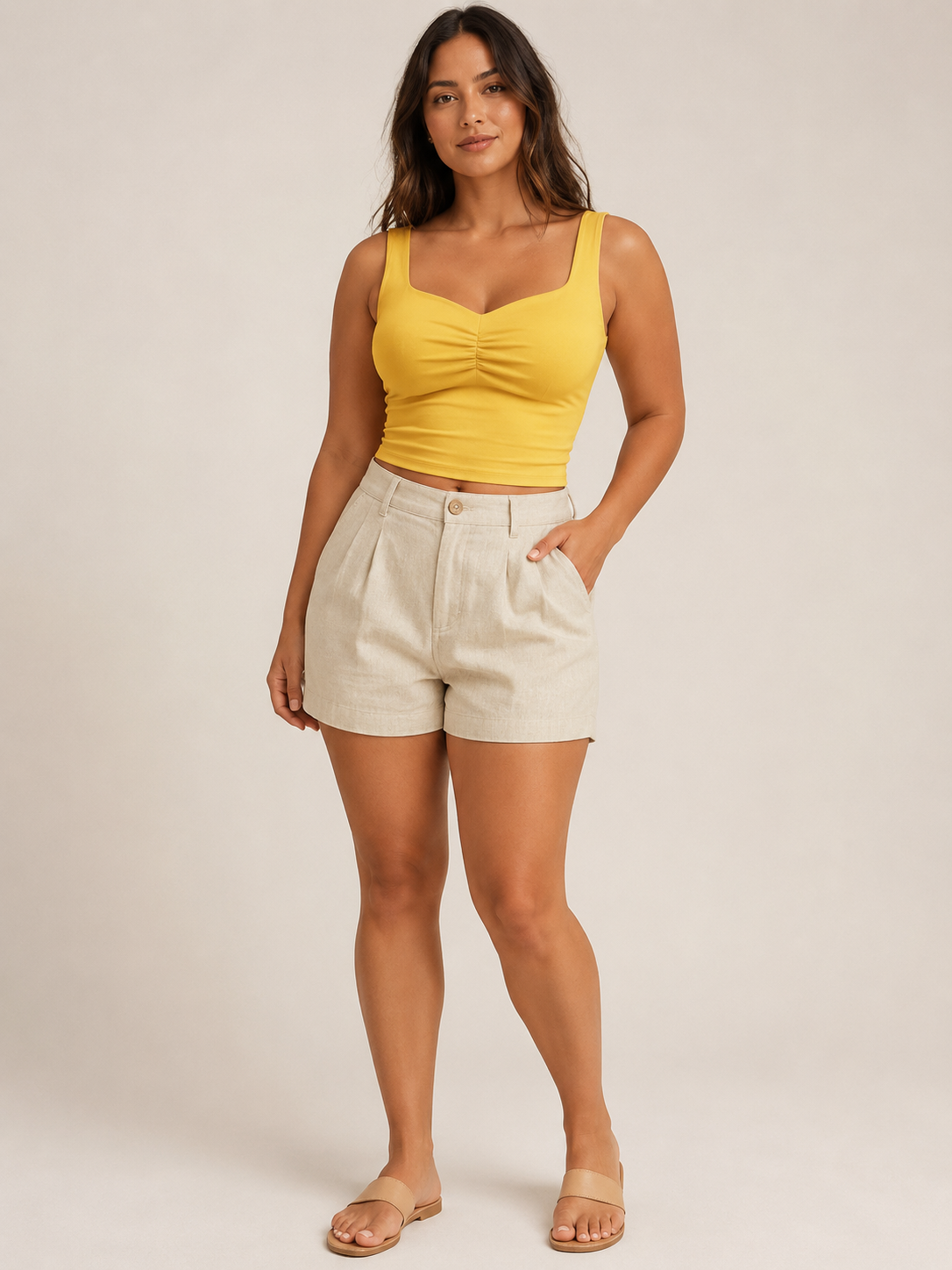 Penelope - Katoenen Slim Fit Dames Tanktop Met Twistdetail
