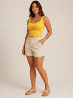 Penelope - Katoenen Slim Fit Dames Tanktop Met Twistdetail