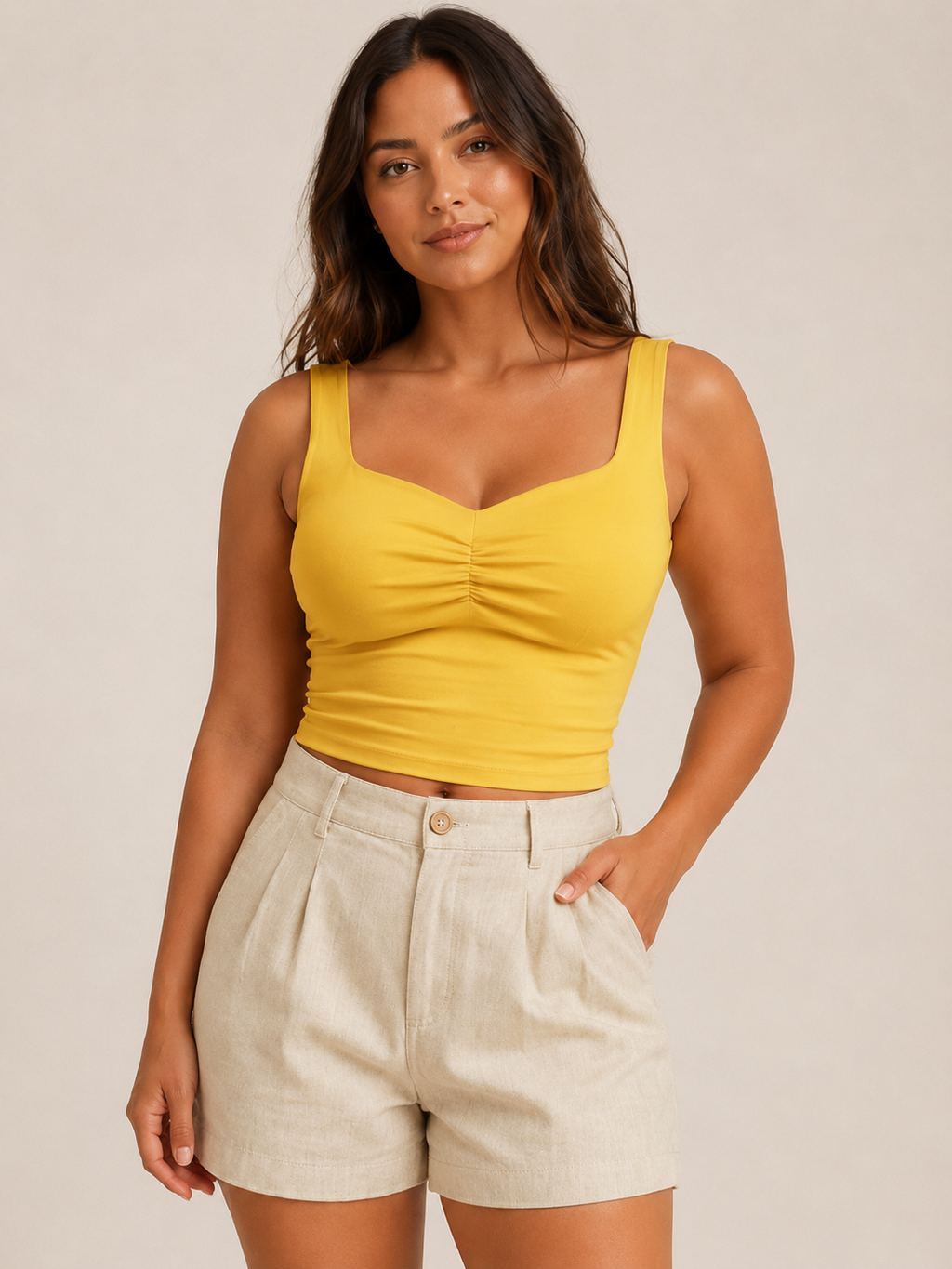 Penelope - Katoenen Slim Fit Dames Tanktop Met Twistdetail
