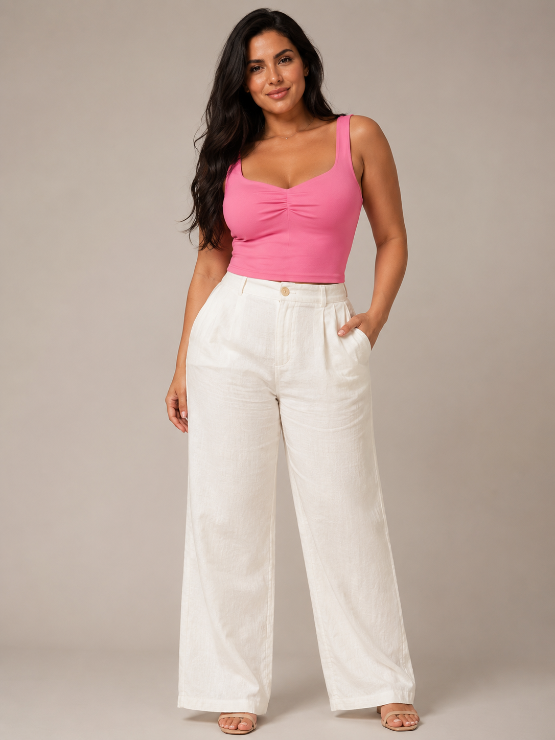 Penelope - Katoenen Slim Fit Dames Tanktop Met Twistdetail