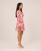 Gavina - Boho Mini-jurk Met V-hals En Bloemenprint