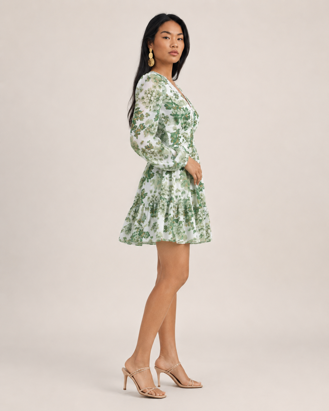 Gavina - Boho Mini-jurk Met V-hals En Bloemenprint