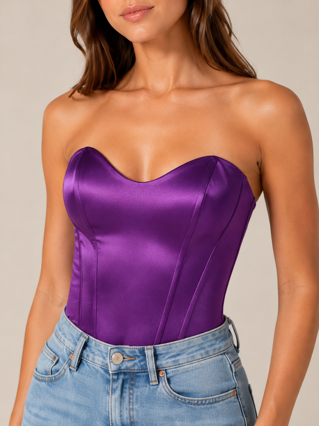 Paola - Strapless Corset Top Met Satijnlook