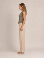Perla - Grijs Gebreid Mouwloos Dames Vest Met Knoopsluiting