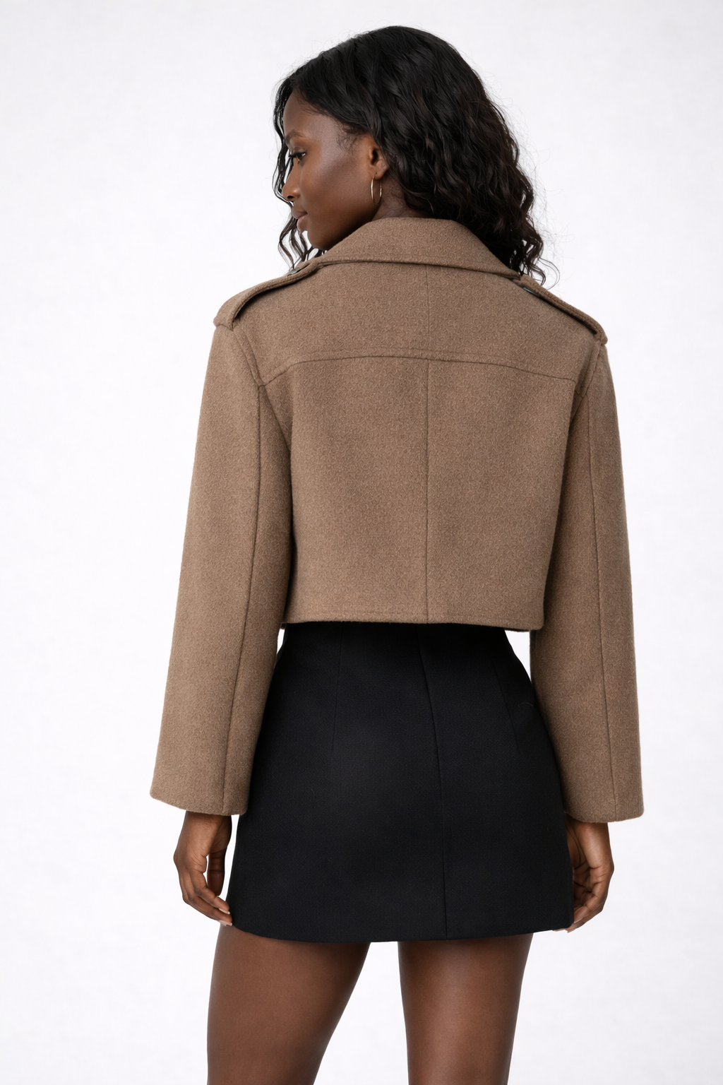 Wolmix Korte Jas met Klassieke Kraag en Sluiting