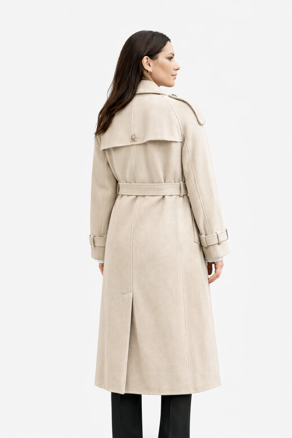 Grace Dames Winterjas – Luxe Wol Trenchcoat met Ceintuur en Double-Breasted Ontwerp