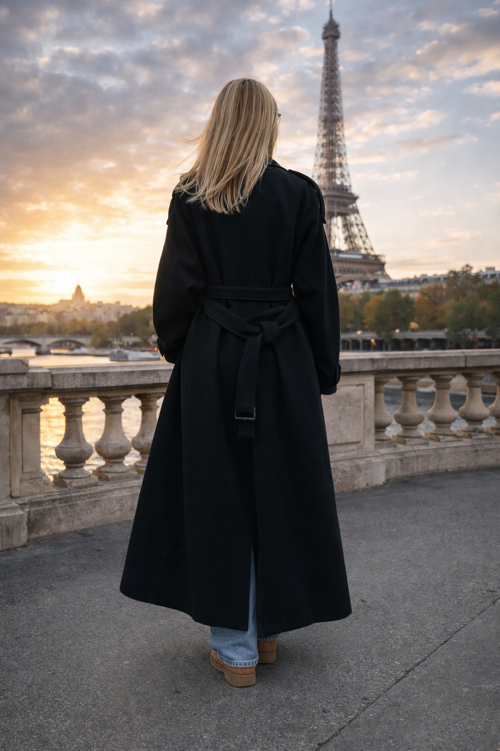 Inka Dames Winterjas – Lange Oversized Wollen Mantel met Double-Breasted Ontwerp