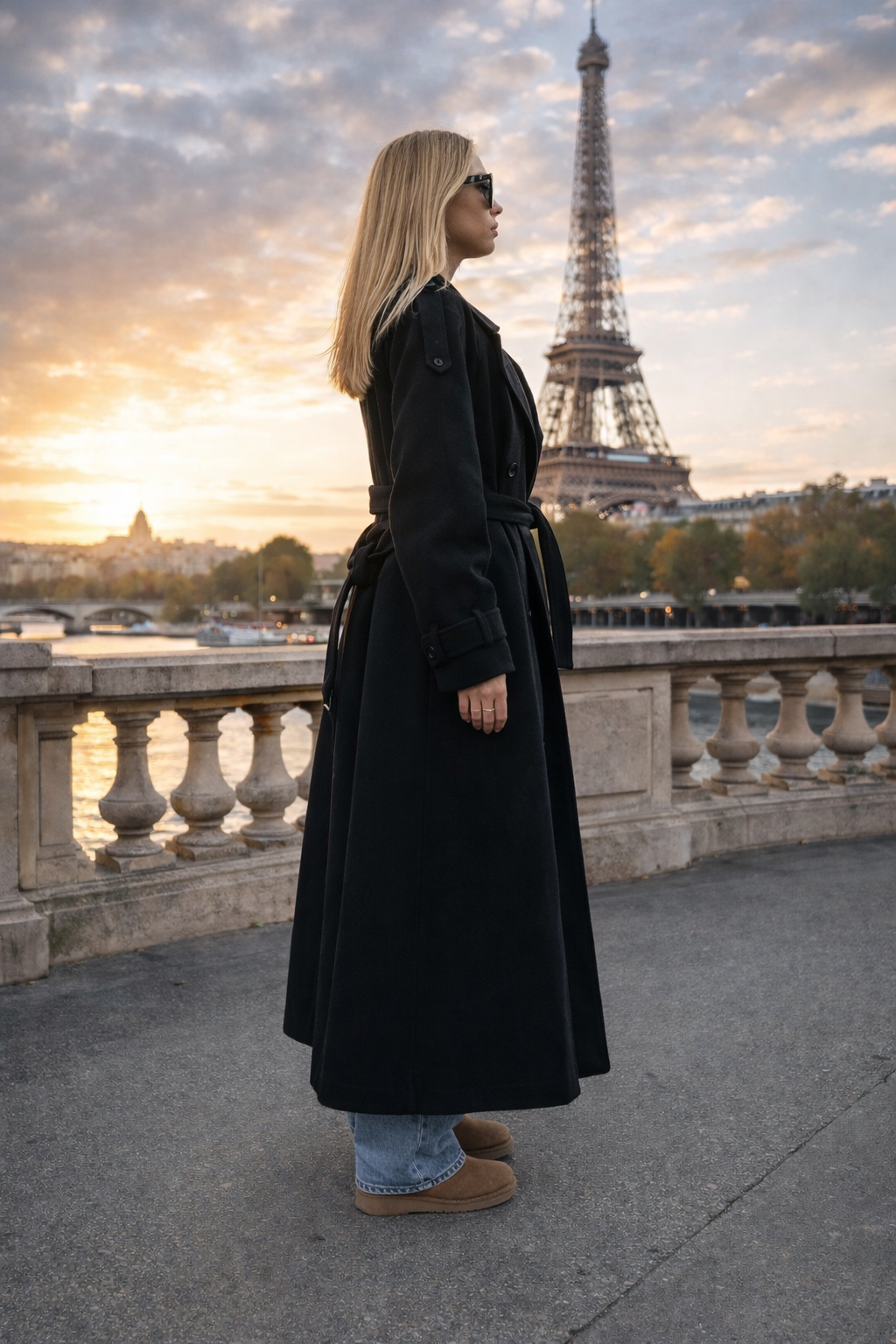 Inka Dames Winterjas – Lange Oversized Wollen Mantel met Double-Breasted Ontwerp