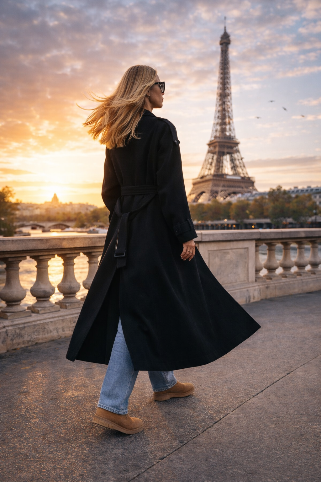 Inka Dames Winterjas – Lange Oversized Wollen Mantel met Double-Breasted Ontwerp