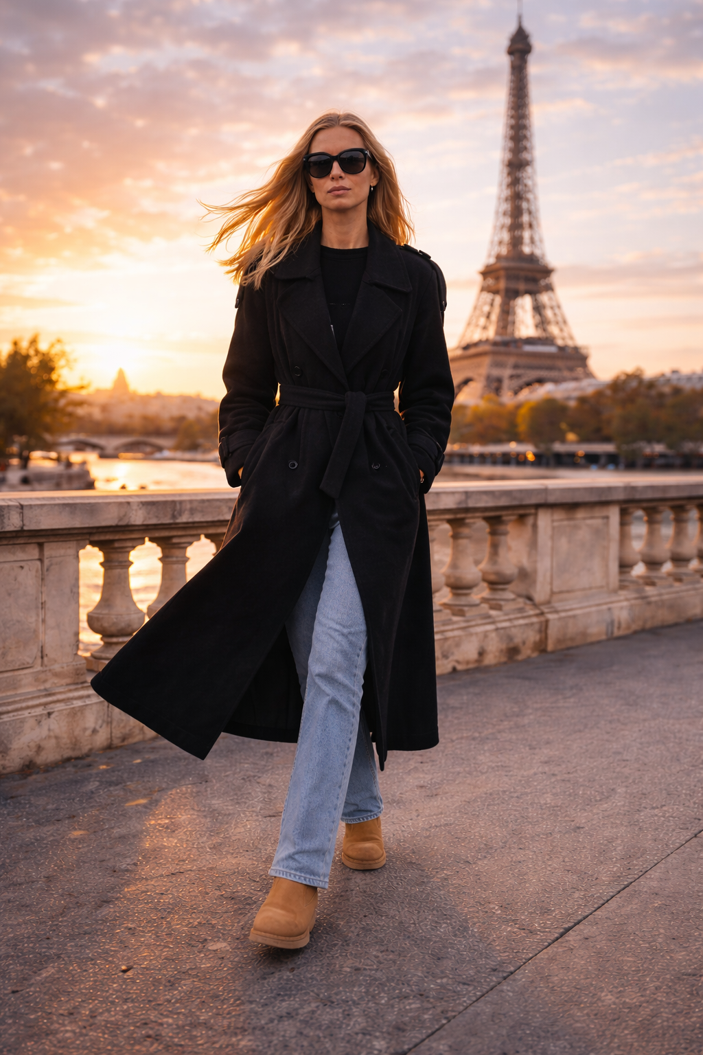 Inka Dames Winterjas – Lange Oversized Wollen Mantel met Double-Breasted Ontwerp