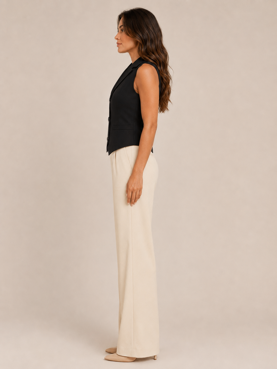 Pascale - Getailleerd Dames Gilet Met Verstelbare Rugband