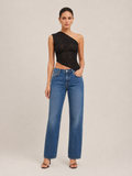 Priska - Dames One-Shoulder Top Met Kantdetails