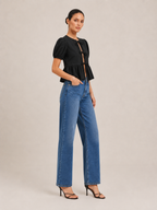 Paulette - Dames Crop Top Met Luipaardprint En Ruches