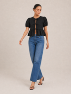 Paulette - Dames Crop Top Met Luipaardprint En Ruches