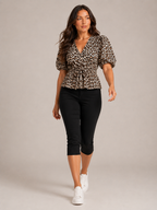 Pieternel - Dames Top Met Luipaardprint En Strikdetail