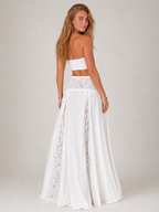 Prunella - Witte Dames Maxi-rok Met Lage Taille En Kant