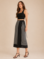 Philomena - Zwarte Dames Maxi-rok Van Ribstof Met Stretch