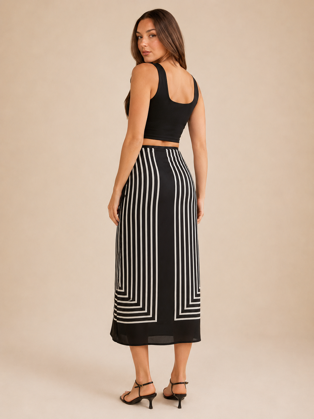 Philomena - Zwarte Dames Maxi-rok Van Ribstof Met Stretch