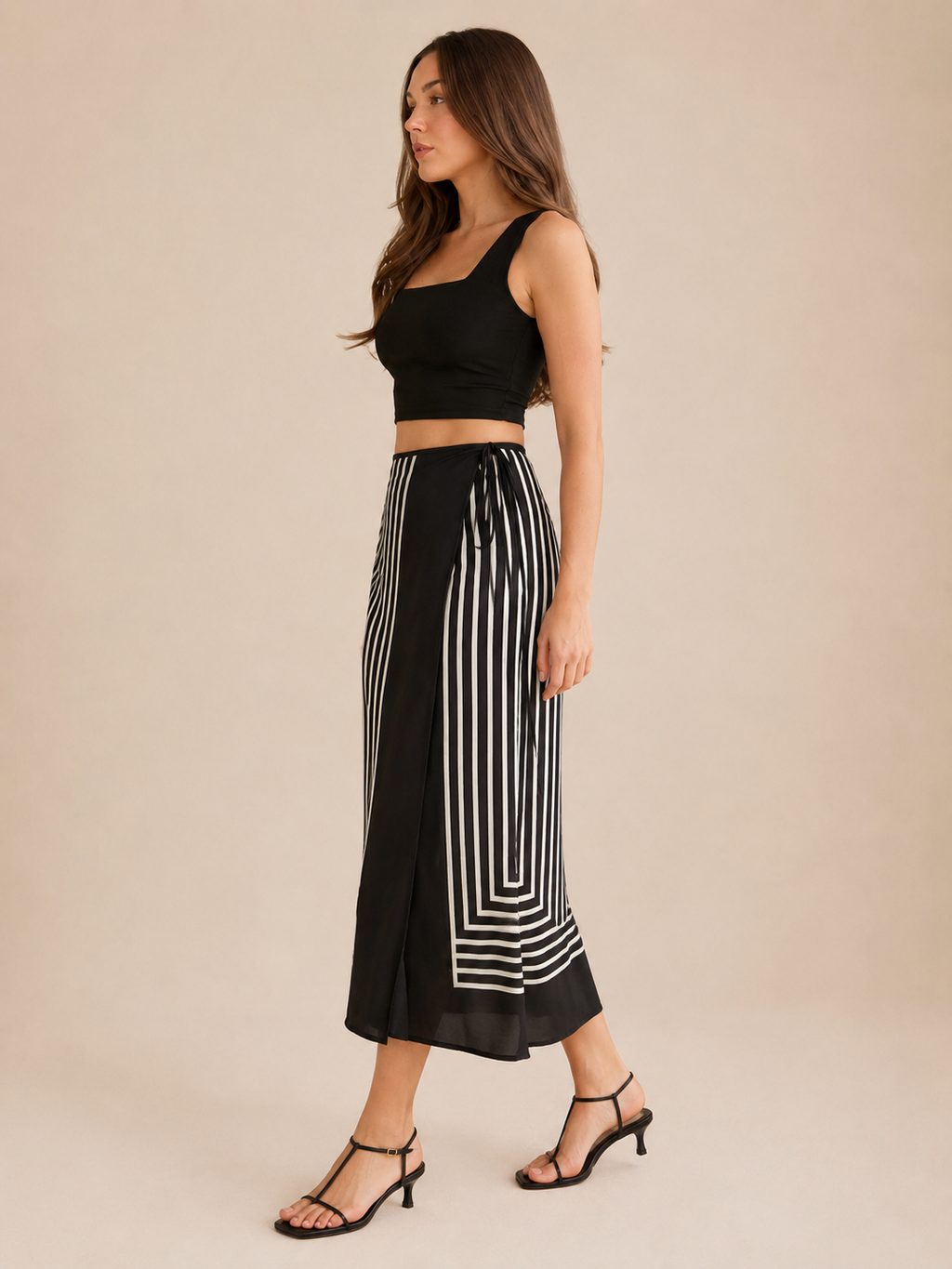 Philomena - Zwarte Dames Maxi-rok Van Ribstof Met Stretch