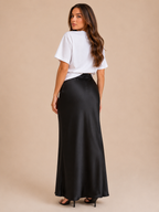 Priya - Satijnen Dames Maxi-rok Met Hoge Taille