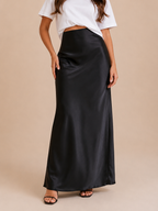 Priya - Satijnen Dames Maxi-rok Met Hoge Taille