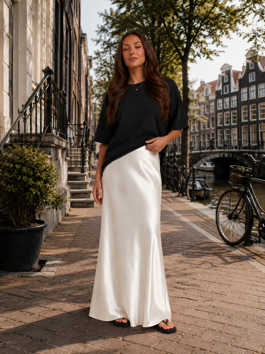 Petrine - Satijnen Dames Maxi-rok Met A-lijn Pasvorm