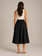Polina - Dames Midi-rok Met Hoge Taille En Plooien