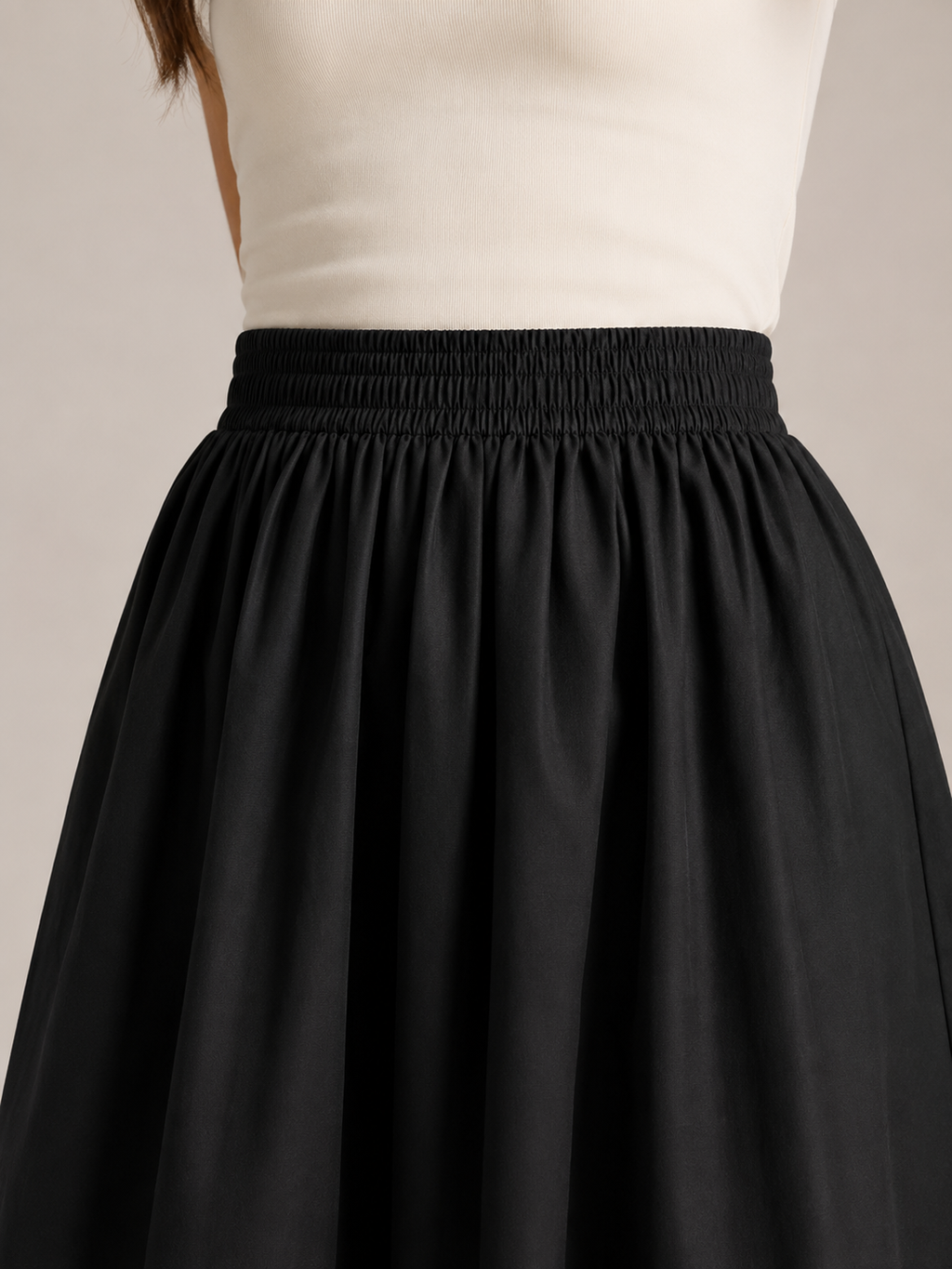 Polina - Dames Midi-rok Met Hoge Taille En Plooien