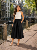 Polina - Dames Midi-rok Met Hoge Taille En Plooien