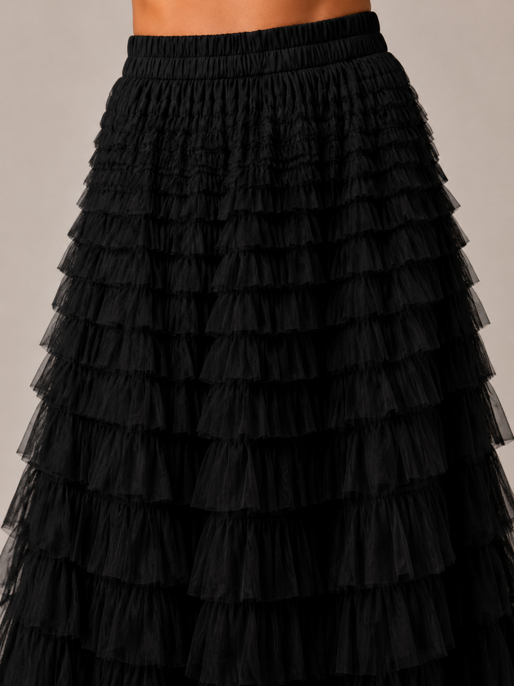 Polly - Tule Dames Maxi-rok Met Elastische Tailleband