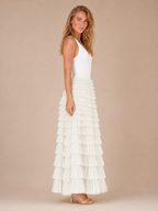 Polly - Tule Dames Maxi-rok Met Elastische Tailleband