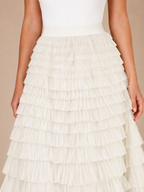 Polly - Tule Dames Maxi-rok Met Elastische Tailleband