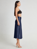 Parisa - Satijnen Dames Midi-rok Met Hoge Taille