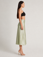 Parisa - Satijnen Dames Midi-rok Met Hoge Taille