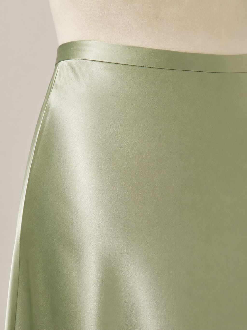 Parisa - Satijnen Dames Midi-rok Met Hoge Taille