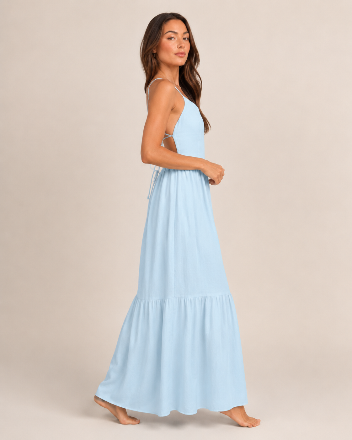 Livia -Dames Maxi-jurk Met Spaghettibandjes