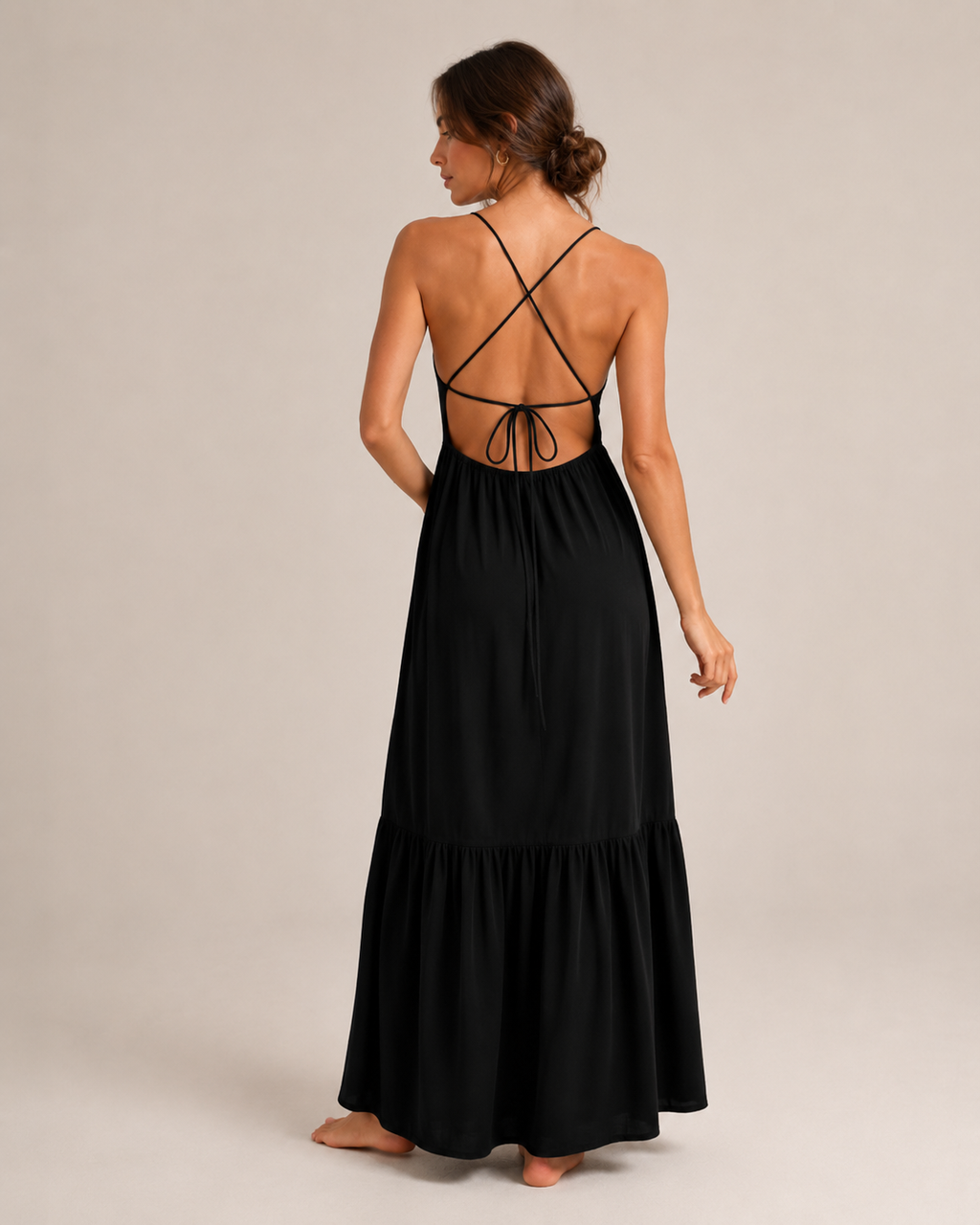 Livia -Dames Maxi-jurk Met Spaghettibandjes