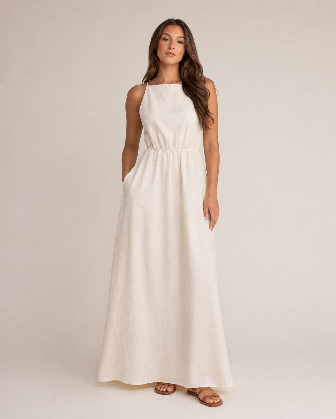 Livia -Dames Maxi-jurk Met Spaghettibandjes