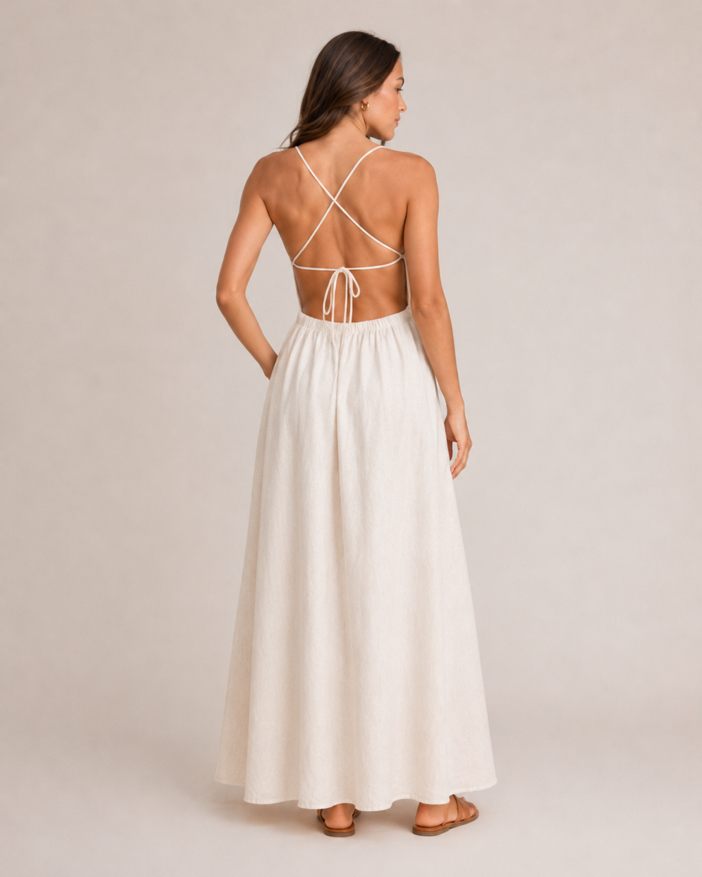 Livia -Dames Maxi-jurk Met Spaghettibandjes