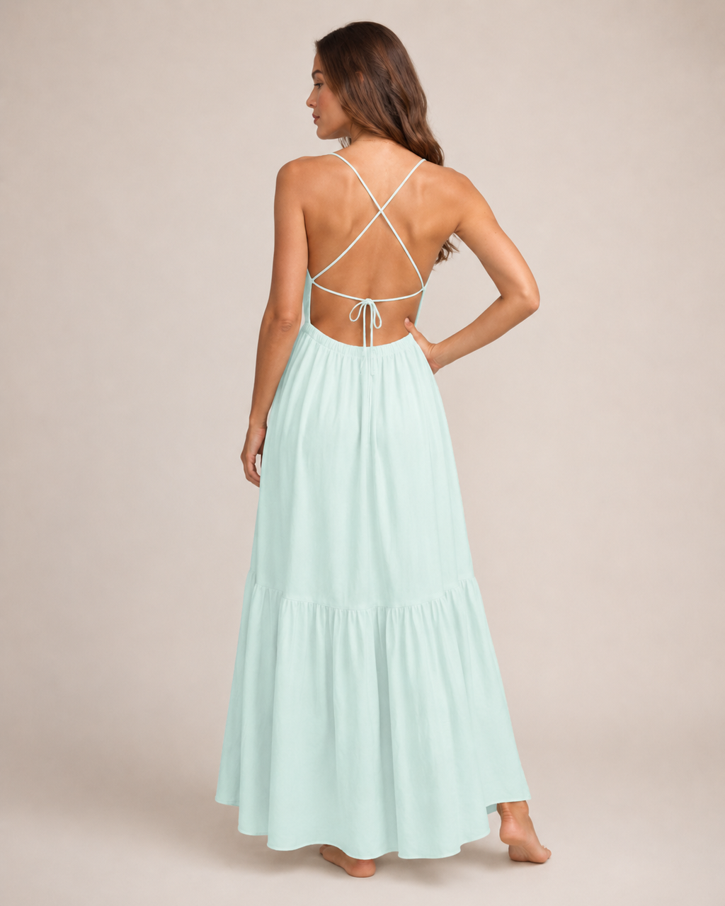 Livia -Dames Maxi-jurk Met Spaghettibandjes