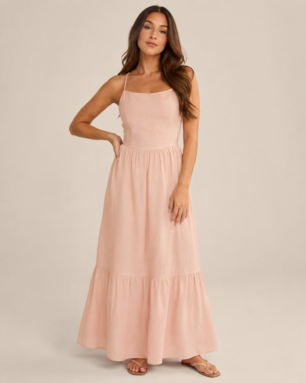 Livia -Dames Maxi-jurk Met Spaghettibandjes