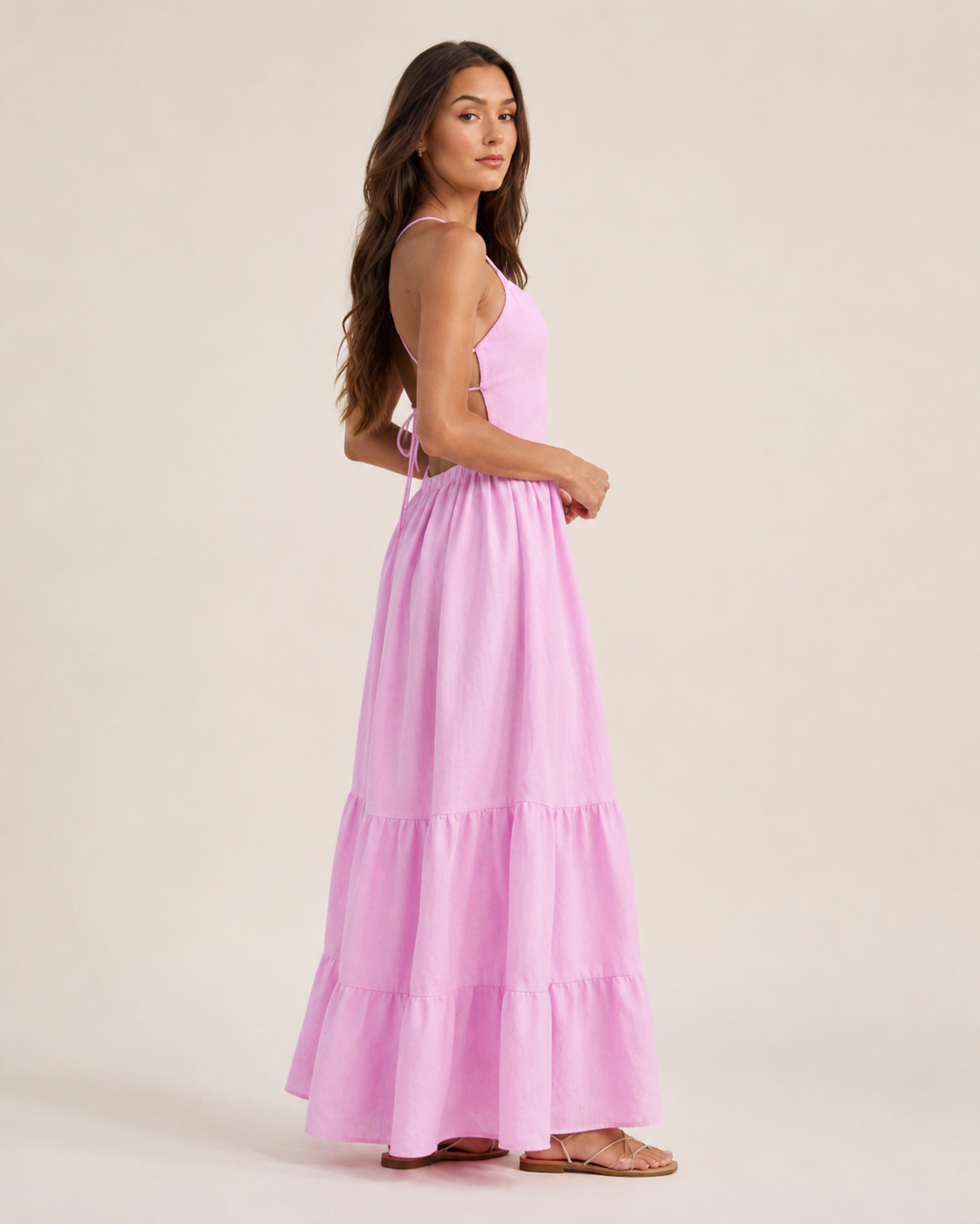Livia -Dames Maxi-jurk Met Spaghettibandjes