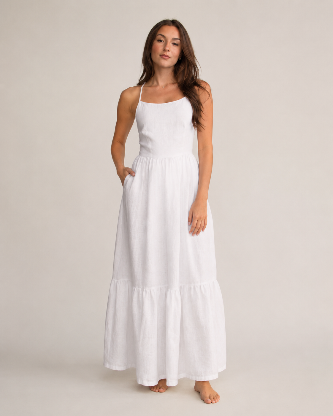 Livia -Dames Maxi-jurk Met Spaghettibandjes