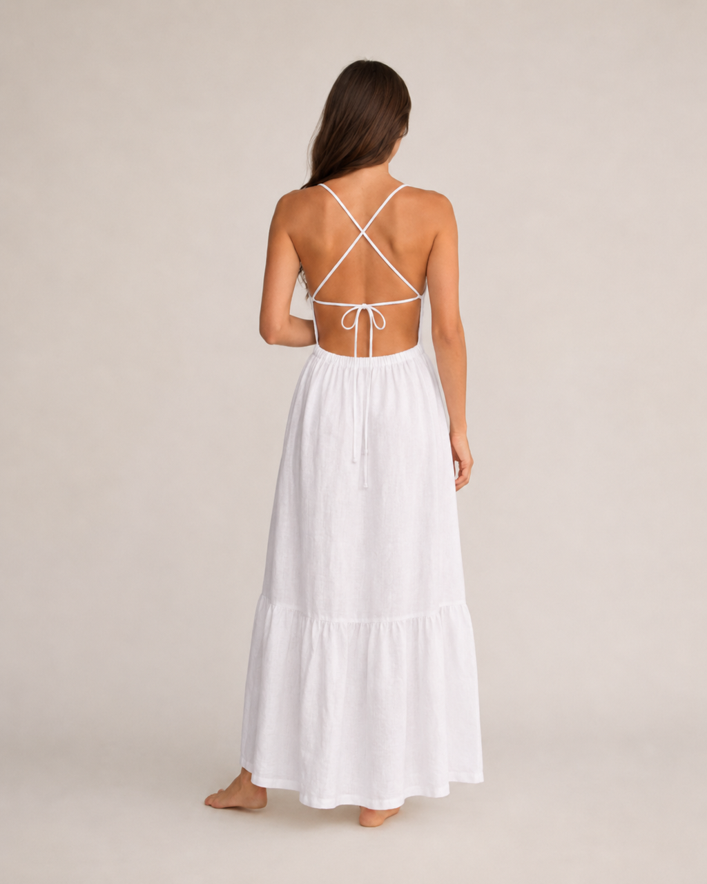Livia -Dames Maxi-jurk Met Spaghettibandjes